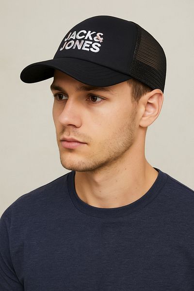 Jack & Jones Jack Jones Written Mesh Unisex Hat Black