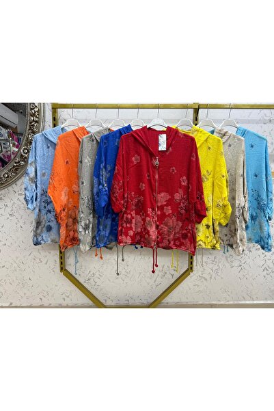 Tuana Otantik İtalyan Keten Fermuarlı Ceket