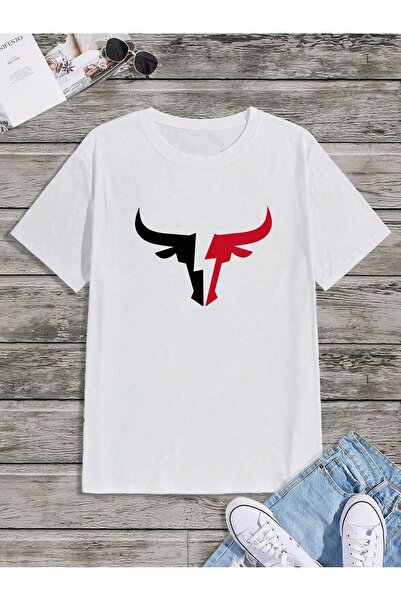 BEETON Tricou Bull Symbol - Tricou cu mânecă scurtă oversize, cu decolteu, cu...
