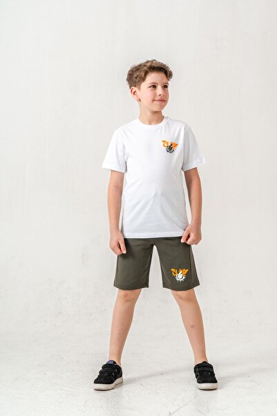 Mışıl Kids Ust Μπροστινό και Πίσω Αγορίστικο Σορτς - Σετ T-Shirt