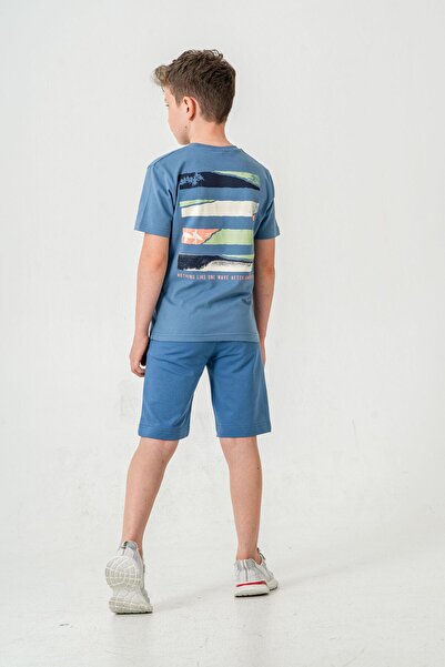 Mışıl Kids Nothing Like One Wave After Another Αγορίστικο σορτς με στάμπα - Σετ μπλουζάκι