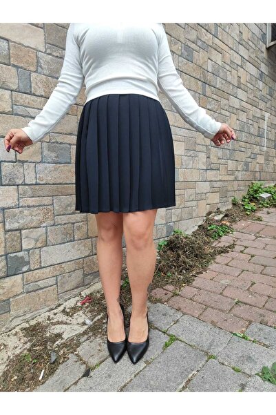 Butik Fusta scurtă în stil școlar coreean, plisată, fără căptușeală, cu fermoar
