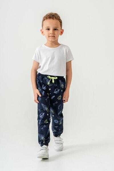 Mışıl Kids بنطال رياضي للأولاد بطبعة كوكب