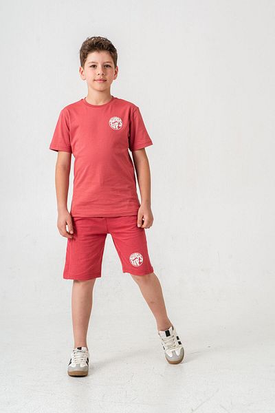 Mışıl Kids Surf Ups Printed Boys Shorts with Leg and Back Print Detail - T-Shirt Set