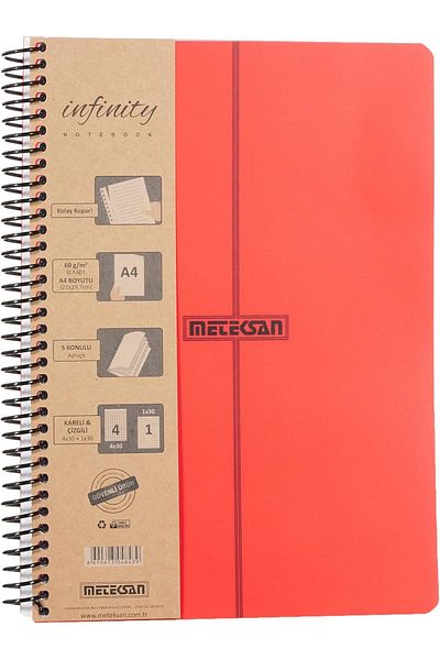 STOREMAX Sbl Infinity Primary Series, A4, 5 Subject (4 Squares, 1 Line) 150 Sheets Pp Cover Spiral Def
