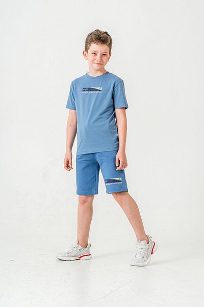 Mışıl Kids Няма нищо по-хубаво от комплект къси панталони и тениски за момчета с щампа „One Wave After Another“