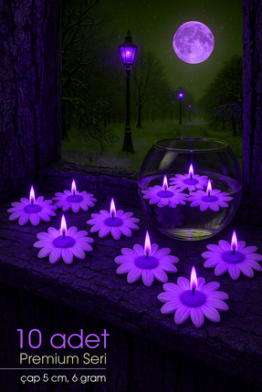 FANTASTİK SANAT ATÖLYESİ 10 Adet Suda Yüzen ve Tealight Olarak Kullanılabilen Papatya Mum | Dekoratif Hediyelik