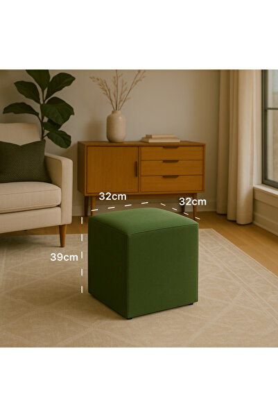 A5 HOME Kare Puf Koltuk Uzanma Koltuğu Makyaj Koltuğu Yeşil