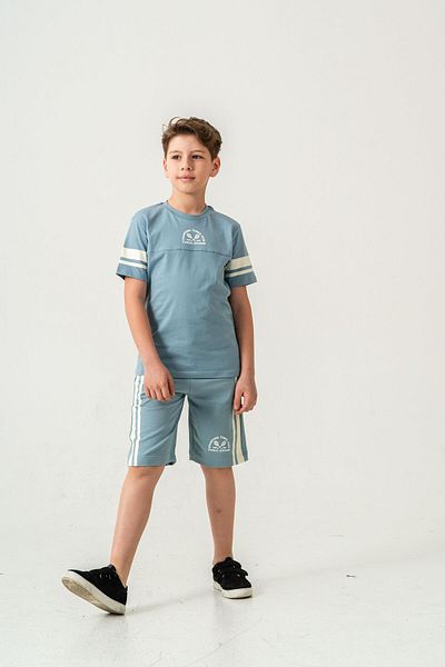 Mışıl Kids Комплект къси панталони и тениски за момчета с щампа Champions Tennis Club Casual Division