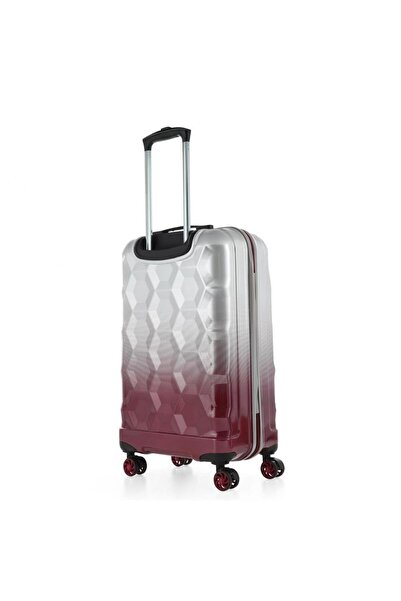 ÇÇS London 5226 Orta Boy Valiz Bordo Beyaz