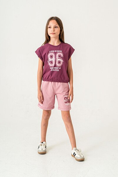Mışıl Kids 96 Girls Team Department of Athletics Printed Girls Shorts - T-Shi...