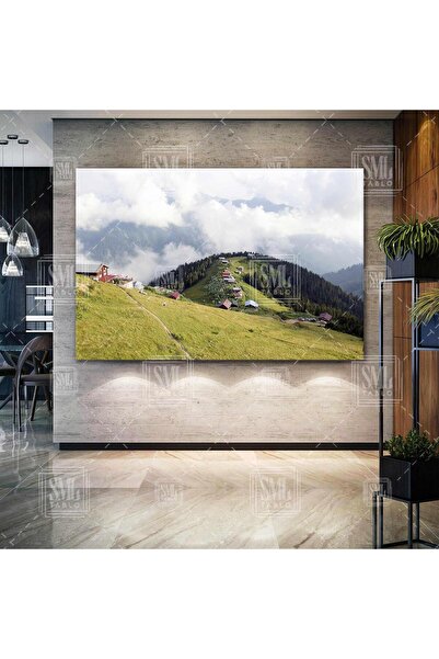 SML TABLO Rize Pokut Yaylası Doğa Manzara Karadeniz Yatay Kanvas Tablo
