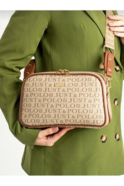 Just Polo Justpolo Kadın Kum Taba 5 Bölmeli Postacı Çantası Omuz Çantası