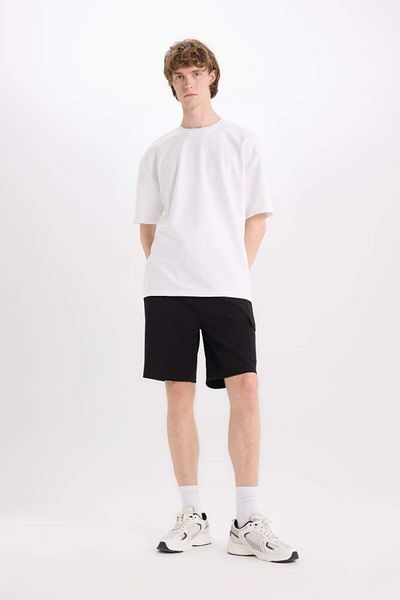 DeFacto New Season Regular Fit Textured Straight Leg Cargo Pocket Basic Shorts