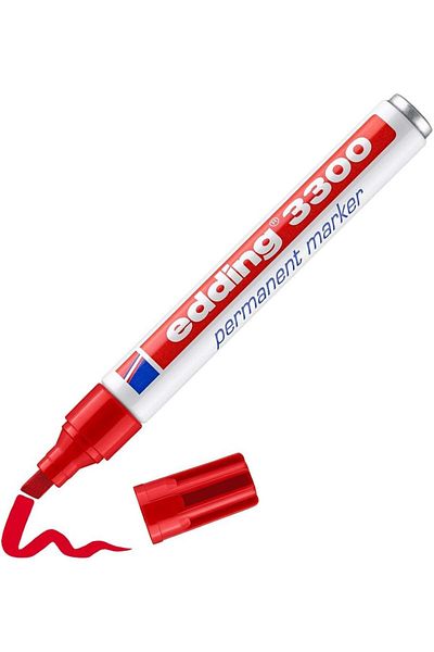 LUXE 3300 Permanent Marker - Red - 1 Pen - 1-5 mm Cut Tip Lxshp 1055529