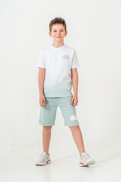 Mışıl Kids Комплект тениски и къси панталони с щампа Born The Skate за момчета