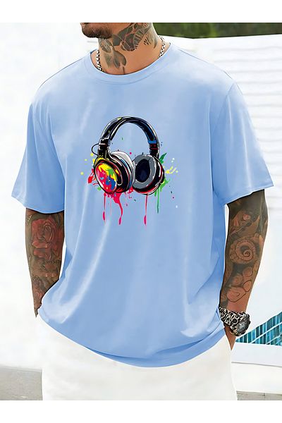 BEETON Μπλουζάκι με ακουστικά μεγάλου μεγέθους - Crew Neck, κοντομάνικο