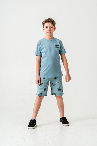 Mışıl Kids Комплект тениска и къси панталони с щампа Super Racer за момче