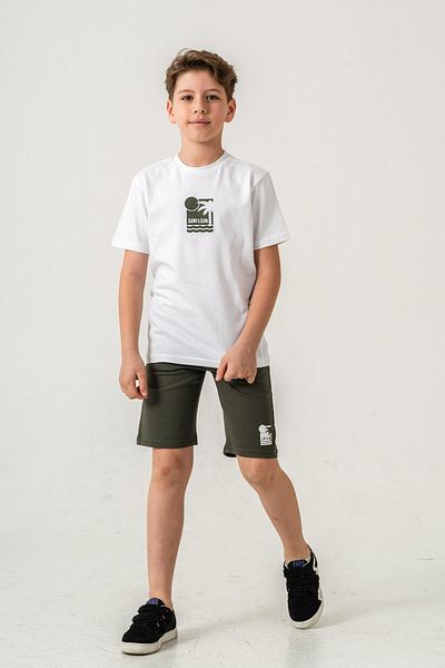 Mışıl Kids Комплект къси панталони и тениска за момче с щампа Surf & Sun