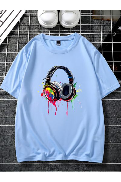 BEETON Μπλουζάκι με ακουστικά μεγάλου μεγέθους - Crew Neck, κοντομάνικο