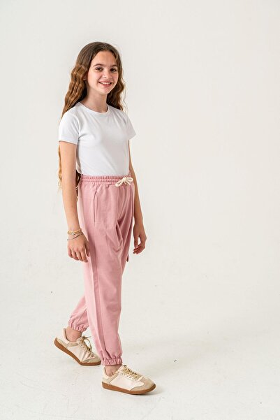 Mışıl Kids Κοριτσίστικο αθλητικό παντελόνι Cargo Pocket Leg Elastic Pocket Ca...