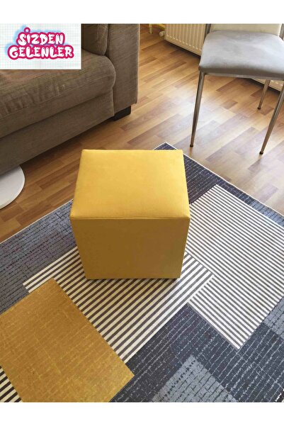 A5 HOME Kare Puf Koltuk Uzanma Koltuğu Makyaj Koltuğu Sarı