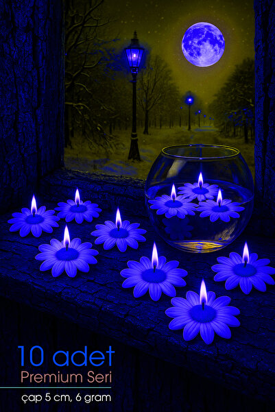FANTASTİK SANAT ATÖLYESİ 10 Adet Suda Yüzen ve Tealight Olarak Kullanılabilen Papatya Mum | Dekoratif Hediyelik