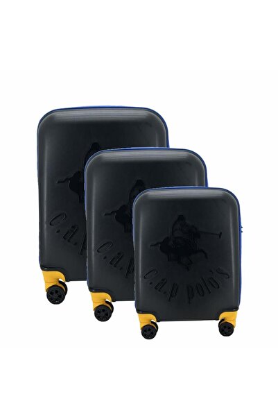 Cantayurdu Cap Polo's Polipropilen Üçlü Valiz Set Siyah