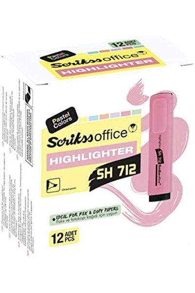 LUXE Office Sh712 Highlighter Pastel Pen 12' Packaging Pastelsarı Lxshp 1055529