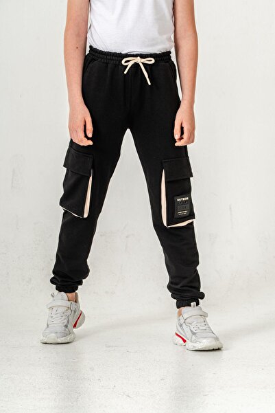 Mışıl Kids Pantaloni de trening pentru băiat, cu buzunare duble pentru încărc...