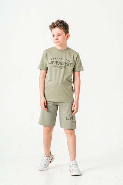 Mışıl Kids Комплект тениска и къси панталони с щампа More Space за момчета - ...