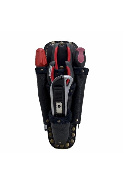 Cantayurdu Hakiki Deri CA217 Elektrikçi Teknisyen Bel Çantası Siyah