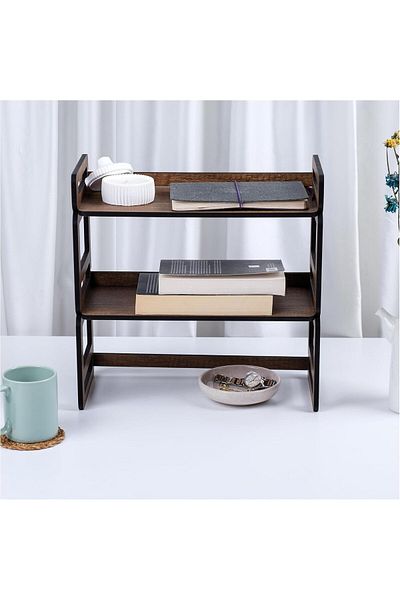 Mu Art Ahşap Βιβλιοθήκη Mrt Wood Multi-Purpose Shelf - Μοντέρνο και κομψό σχέδιο, ανθεκτικό ξύλο, χρήση σπιτιού και γραφείου