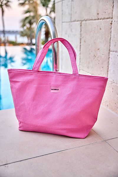 Marina Pink Beach Bag Lined Large Volume Ca2502-5