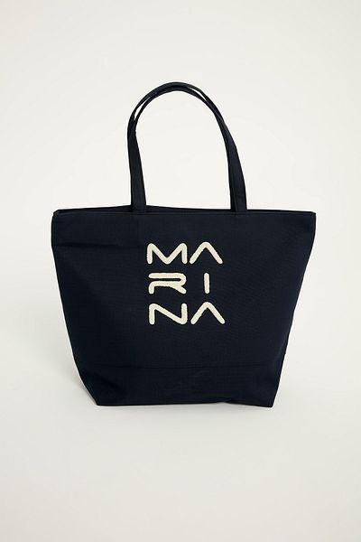 Marina Navy Blue Beach Bag with Lining and Zipper Ca2501-2