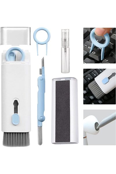 Mu Art Ahşap Mrt Keyboard Cleaning Brush, 7 in 1 Multifunctional Keyboard, Monitor, Headphones, Phone,