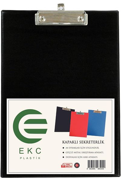 LUXE Plastic - A4 Secretarial with Lid Black, Memo Pad Writing Tablet, Clipboard Lxshp 1055529