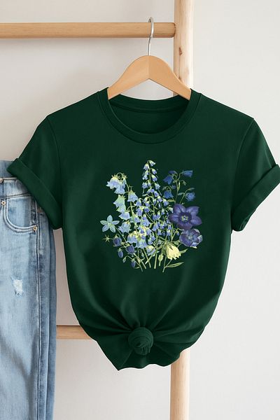 Boi Unisex Purple Floral Pattern Printed Oversize Loose Cut T-Shirt-Straight Cut Black and White Combed Cotton T-Shirt