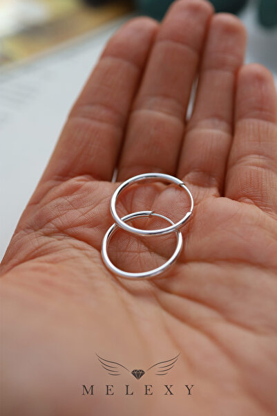 MELEXY 925 Ayar Gümüş 2 Cm Halka Küpe