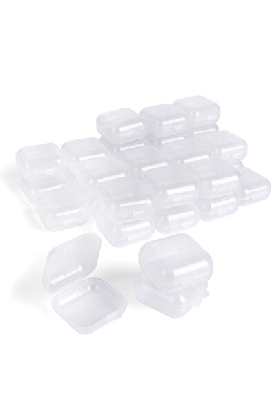 Choice 100 قطعة 3.5 × 3.5 × 1.8 سم 2 أحجام حاويات صغيرة شفافة صندوق تخزين خرز...