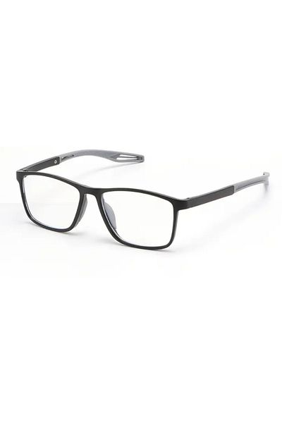 ZENION Comfortable Sports Near Reading Glasses, Silicone Handle & Pc Frame - Stylish, Lightweight Presbyopic, Gray 2.5