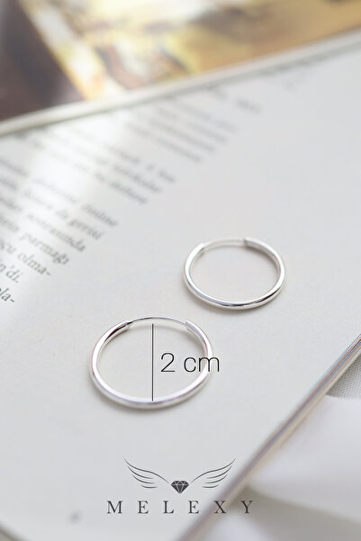 MELEXY 925 Ayar Gümüş 2 Cm Halka Küpe