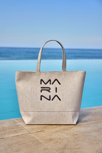 Marina Cream Beach Bag with Lining and Zipper Ca2501-3