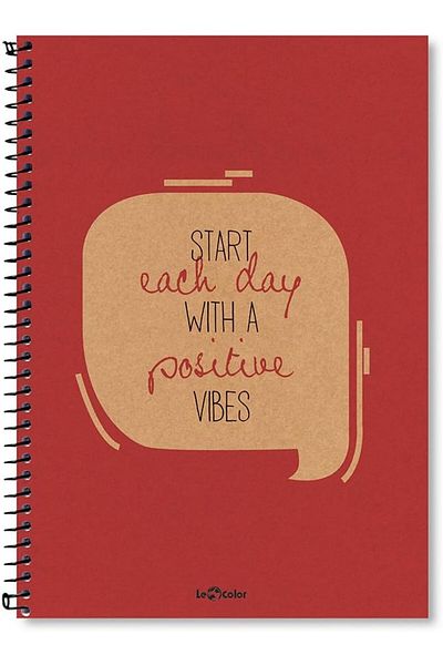 STOREMAX Sbl Color 2015075/3 Eco Kraft Hard Cover, Spiral, Yellow Paper, 200 Sheets, Red Sblsh