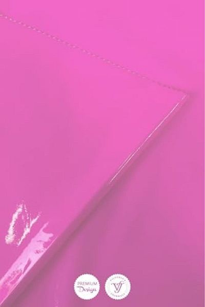 Mu Art Ahşap Mrt Patent Leather Flexible Cover Striped Notebook, 19X25 cm -Pink Art 871301