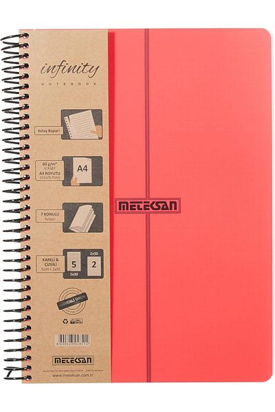 STOREMAX Sbl Infinity Primary Series, A4, 7 Subject (5 Squares, 2 Lines) 210 Sheets Pp Cover Spiral Def