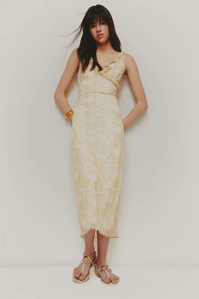 DeFacto Bodycon Bodycon Μίντι φόρεμα με μοτίβο από τούλι E6809ax25sp
