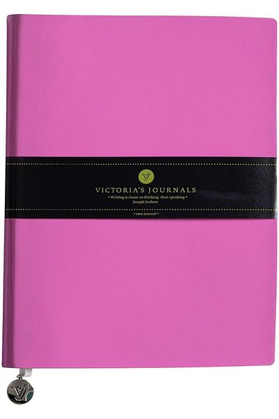 Mu Art Ahşap Mrt Patent Leather Flexible Cover Striped Notebook, 19X25 cm -Pink Art 871301