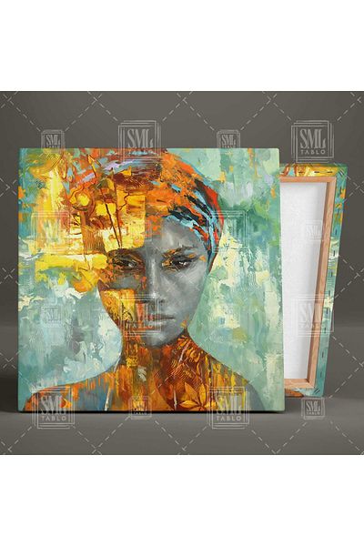 SML TABLO Abstract Woman Ilustration Woman Decorativ Pătrat Canvas Tablo