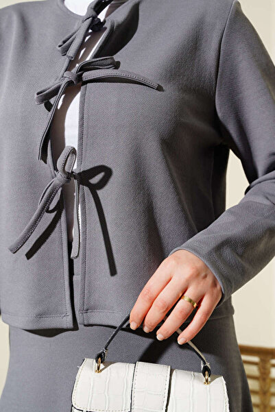 VOLT CLOTHİNG Women's Lace-Up Jacket Skirt Double Set